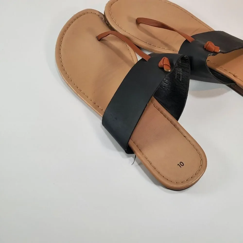 Cute black slip on sandals